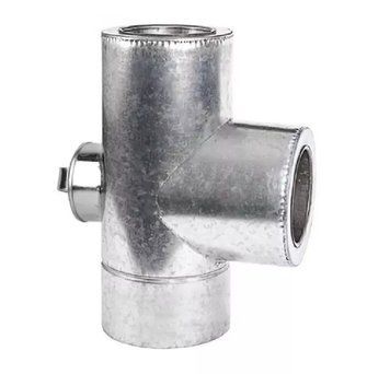 Трійники термо нерж-оцинк AISI 201 1 мм 90&deg; ф160-220 З ревізією SD-0113-82 фото